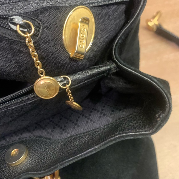 Authentic Gucci, bamboo black suede 2 way bag - Picture 8 of 16